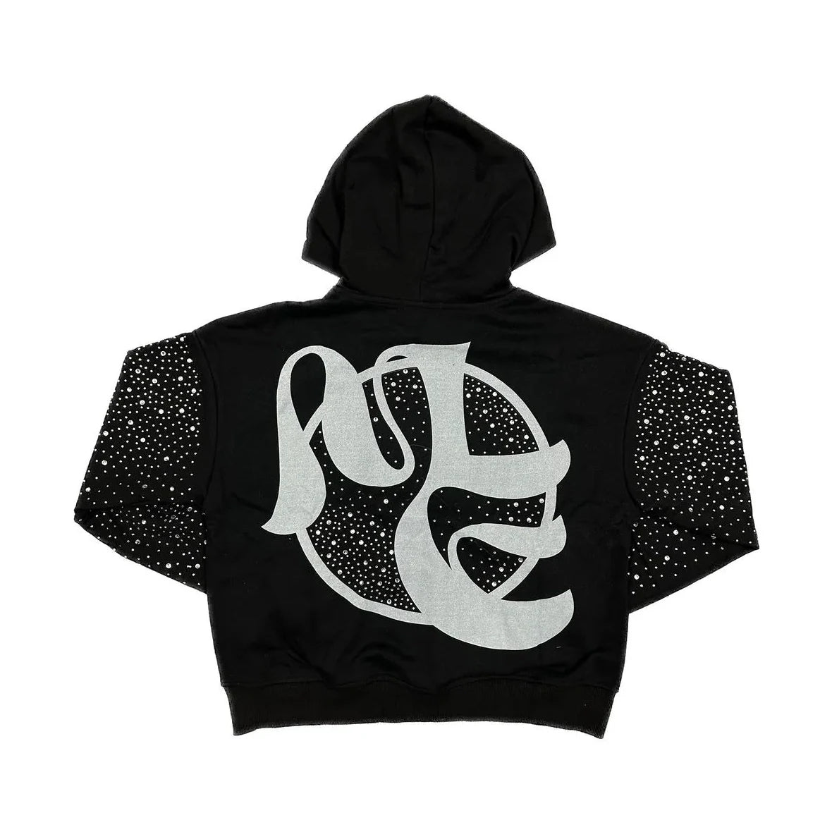 MIXED EMOTIONS - FALLEN ANGELS RHINESTONE BLACK HOODIE