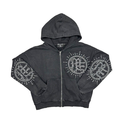 ‘Eclipse’ Grey Acid Wash Hoodie
