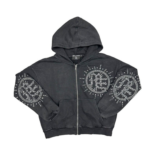 ‘Eclipse’ Grey Acid Wash Hoodie