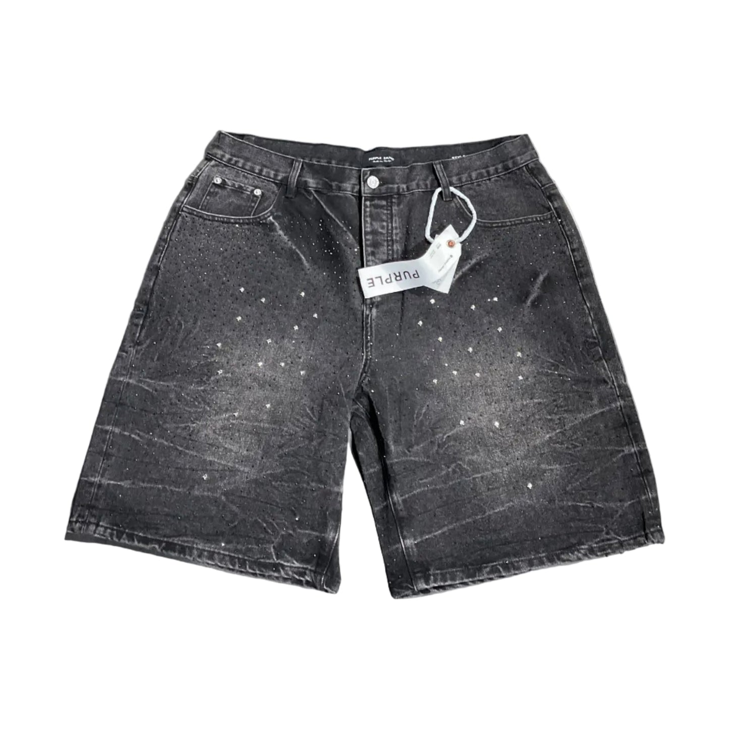 Purple jeans short bling 16