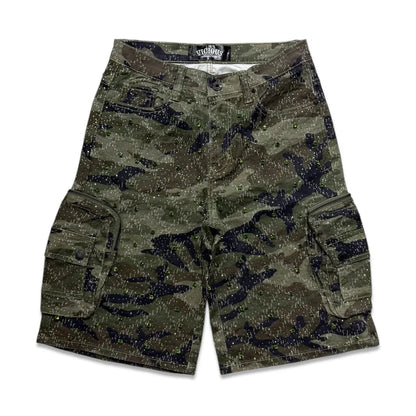 Denim Men's Embellished cargo shorts - camo