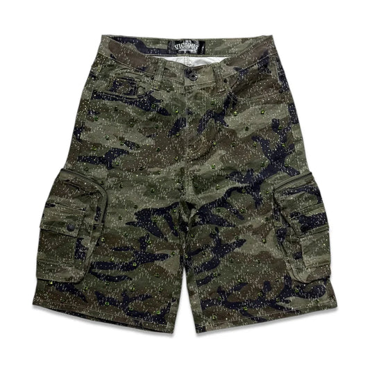 Denim Men's Embellished cargo shorts - camo
