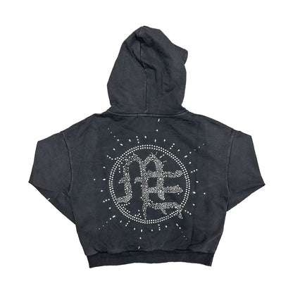 ‘Eclipse’ Grey Acid Wash Hoodie