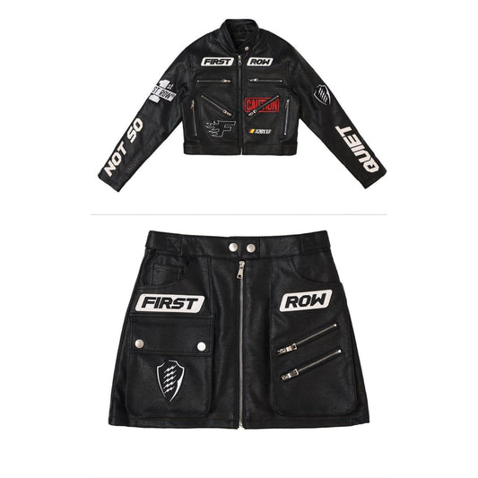 First Row CAUTION NOT SO QUIET RACING JACKET AND SKIRT SET