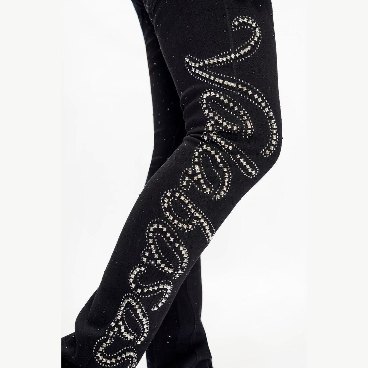 VALABASAS Black Jeans Lattice
