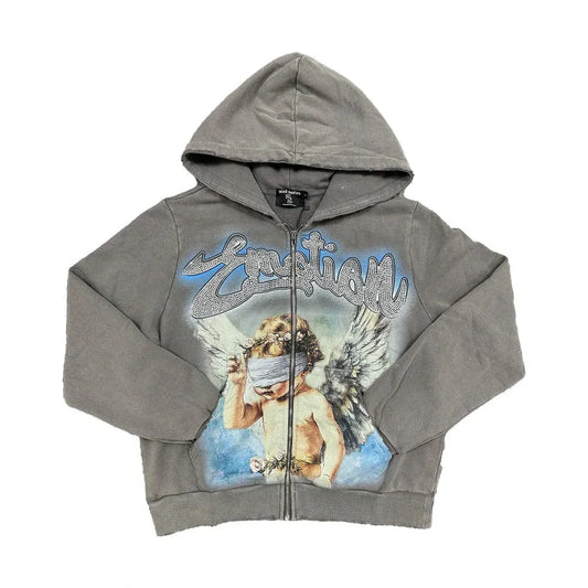 Grey “Rhinestone” Hoodie
