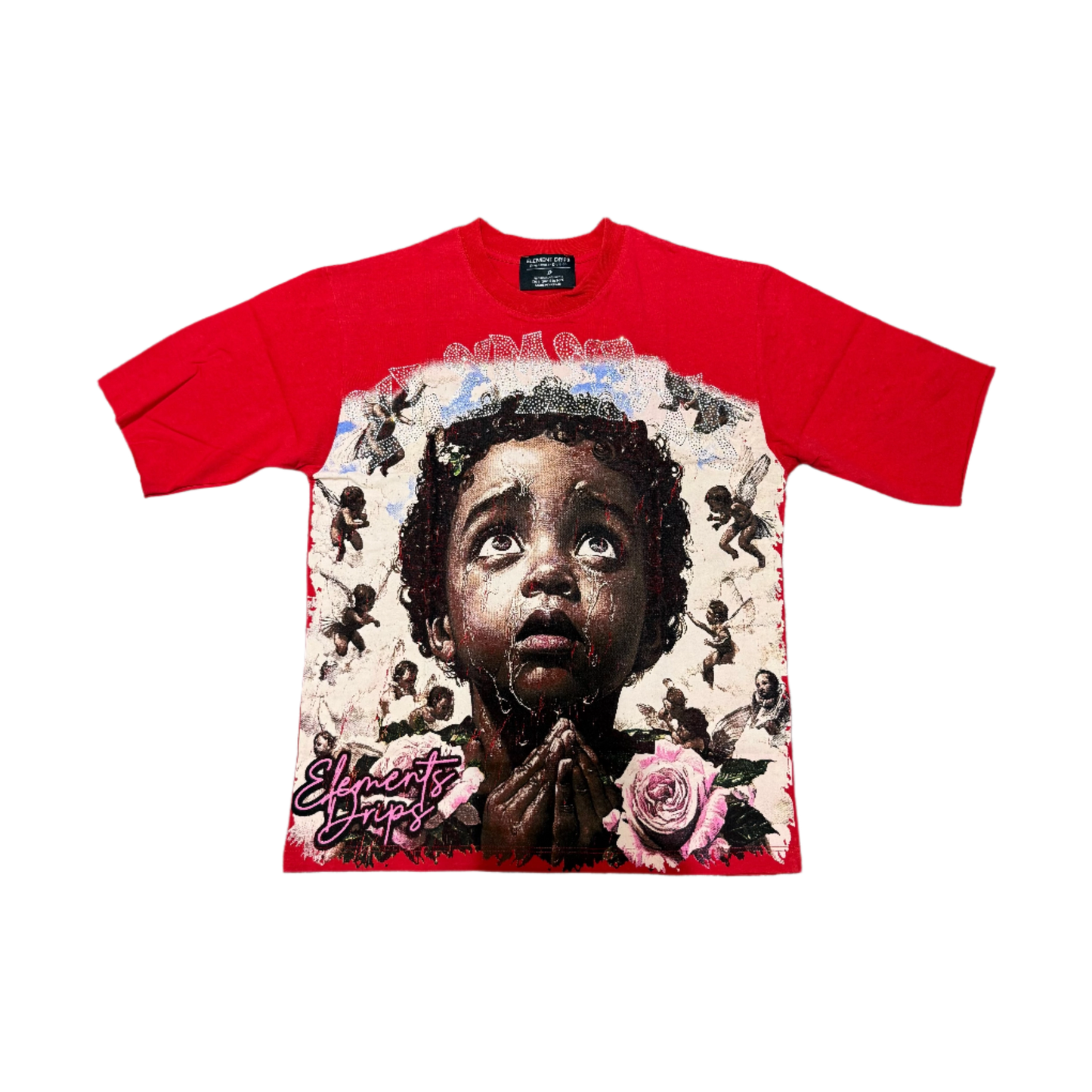 Element Drips Crying Angel Red Tee