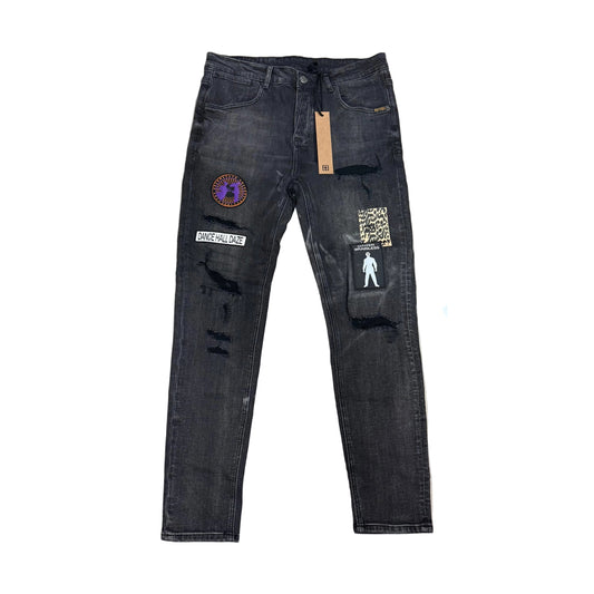 ksubi Jeans Washed Black Animal Print