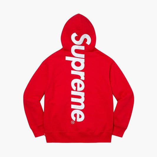 Supreme Satin Appliqué Hooded Sweatshirt Red