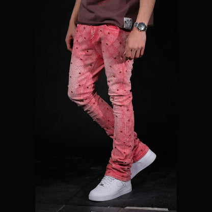 EMBELLISHED FLARED DENIM